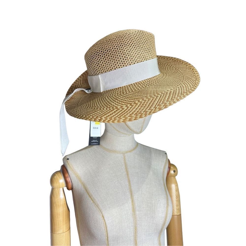 Raffaelo  BettiniBI-COLOR PANAMA PAMELA BOW HAT  straw Hat New With Tags